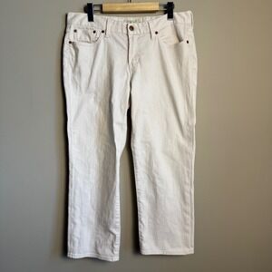 Lucky Brand Sweet Jean Crop Women's Size 10 Pearl White Denim Pants Jeans Preppy